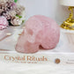 Large Rose Quartz Filigree Skull 8.5cm 407g