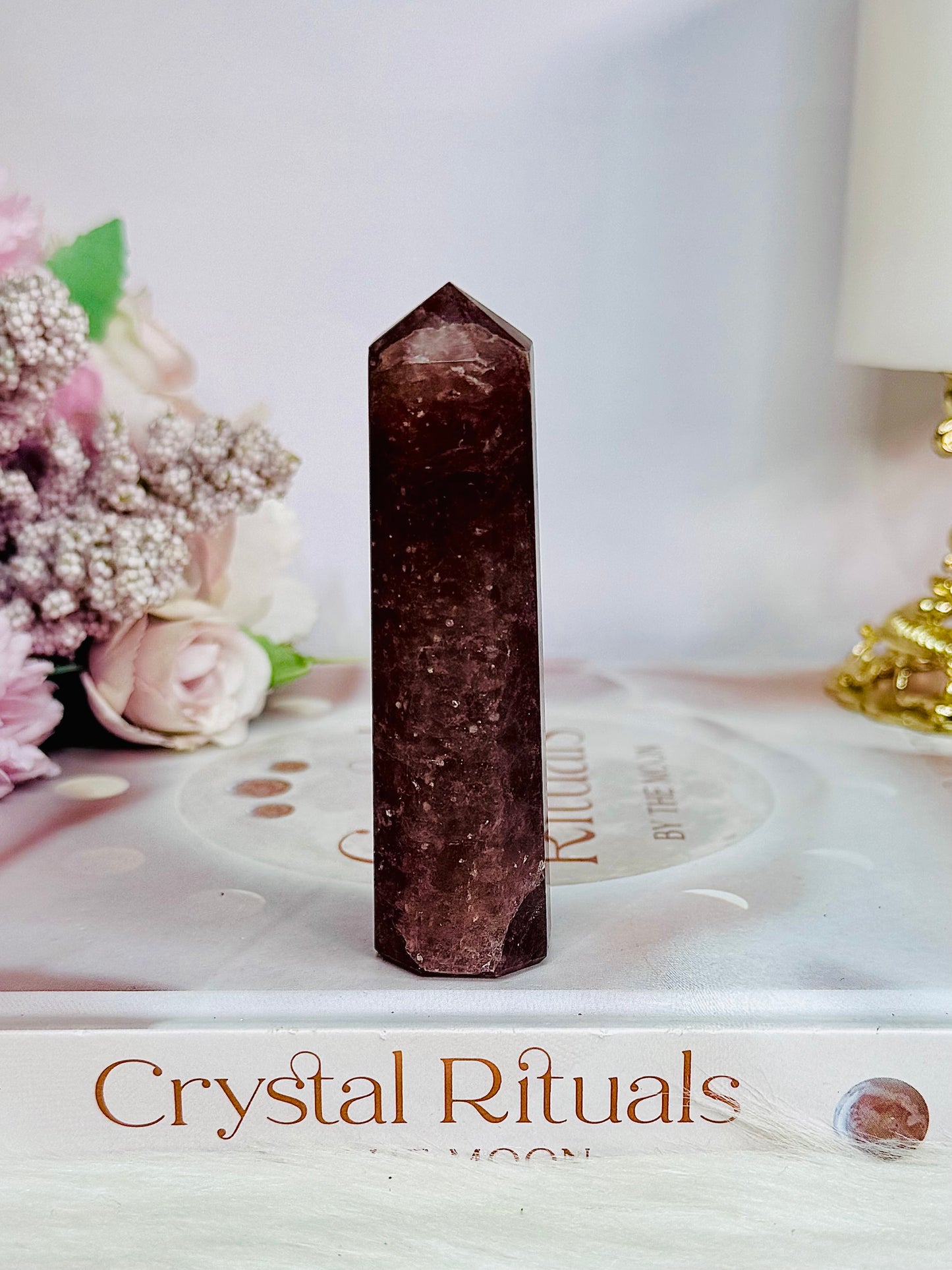 Beautiful 8.5cm Strawberry Quartz Tower