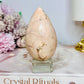 Flower Agate Carved Egg on Stand 200g