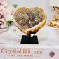 Sparkling 8cm Angel Aura Druzy Agate Carved Heart on Stand From Brazil