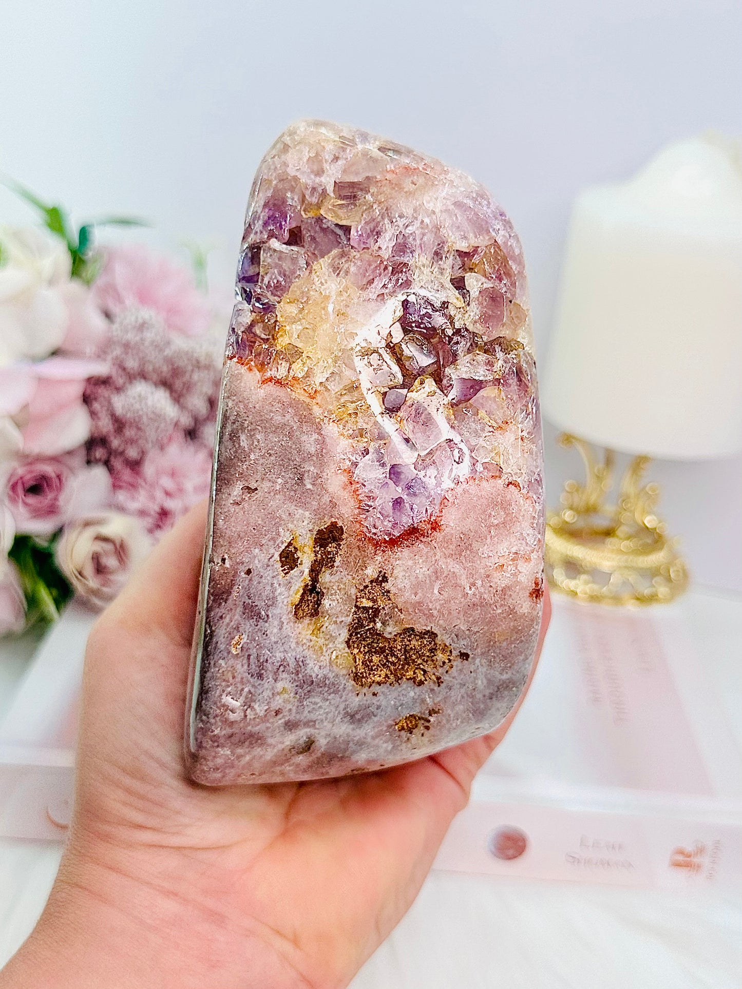 Absolutely FABULOUS Large High Grade 965Gram Pink Amethyst X Amethyst Freeform From Brazil