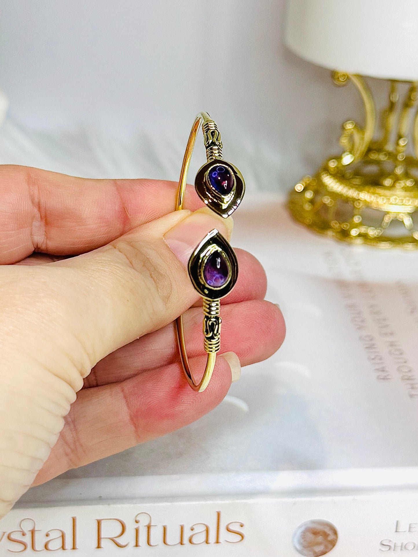 Brass Amethyst Bracelet