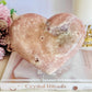 Classy & Fabulous Large Druzy Pink Amethyst Puffy Heart On Stand 832gram