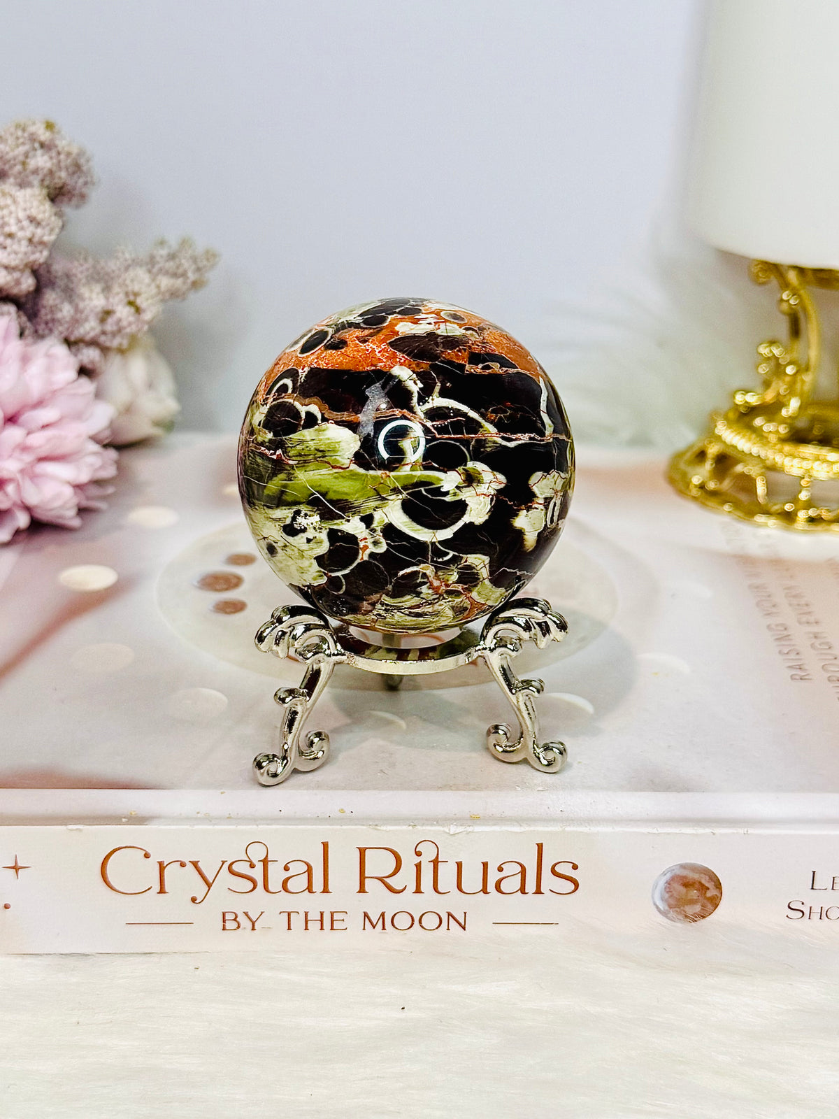 Money Agate Sphere on Stand 224g