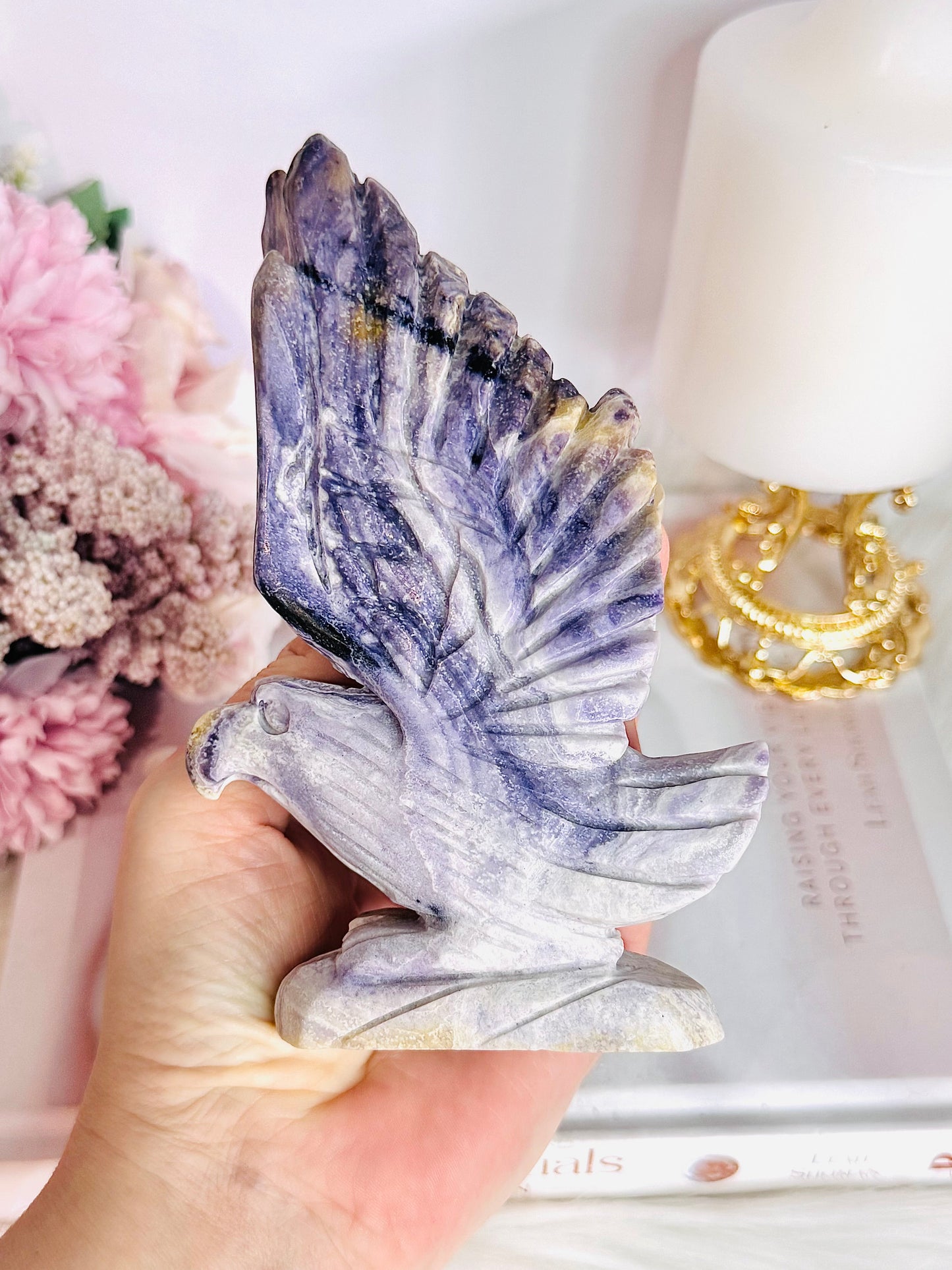 Large 14cm Tiffany Stone Carved Eagle | Bird