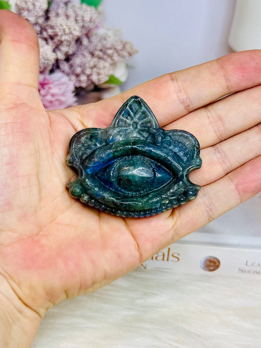 Labradorite Carved Evil Eye Protection