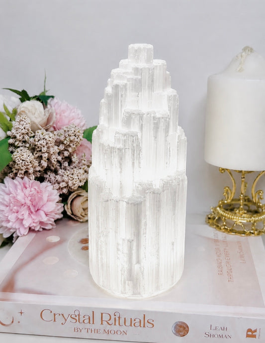 Selenite Tower Lamp 20cm 3KG