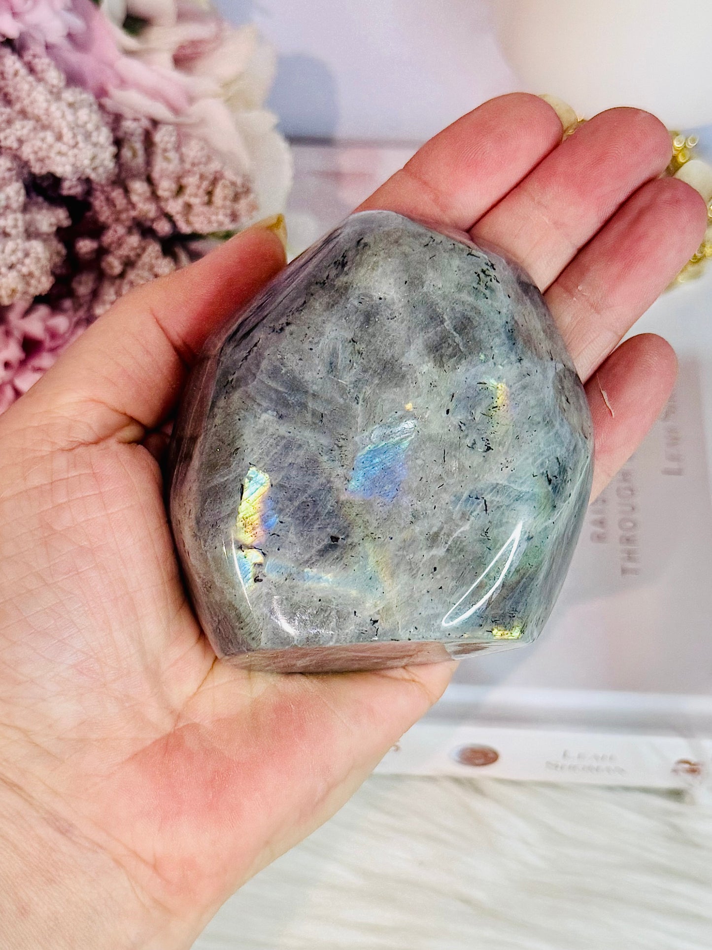 Natural Labradorite Polished Freeform 8cm with Beautiful Flash