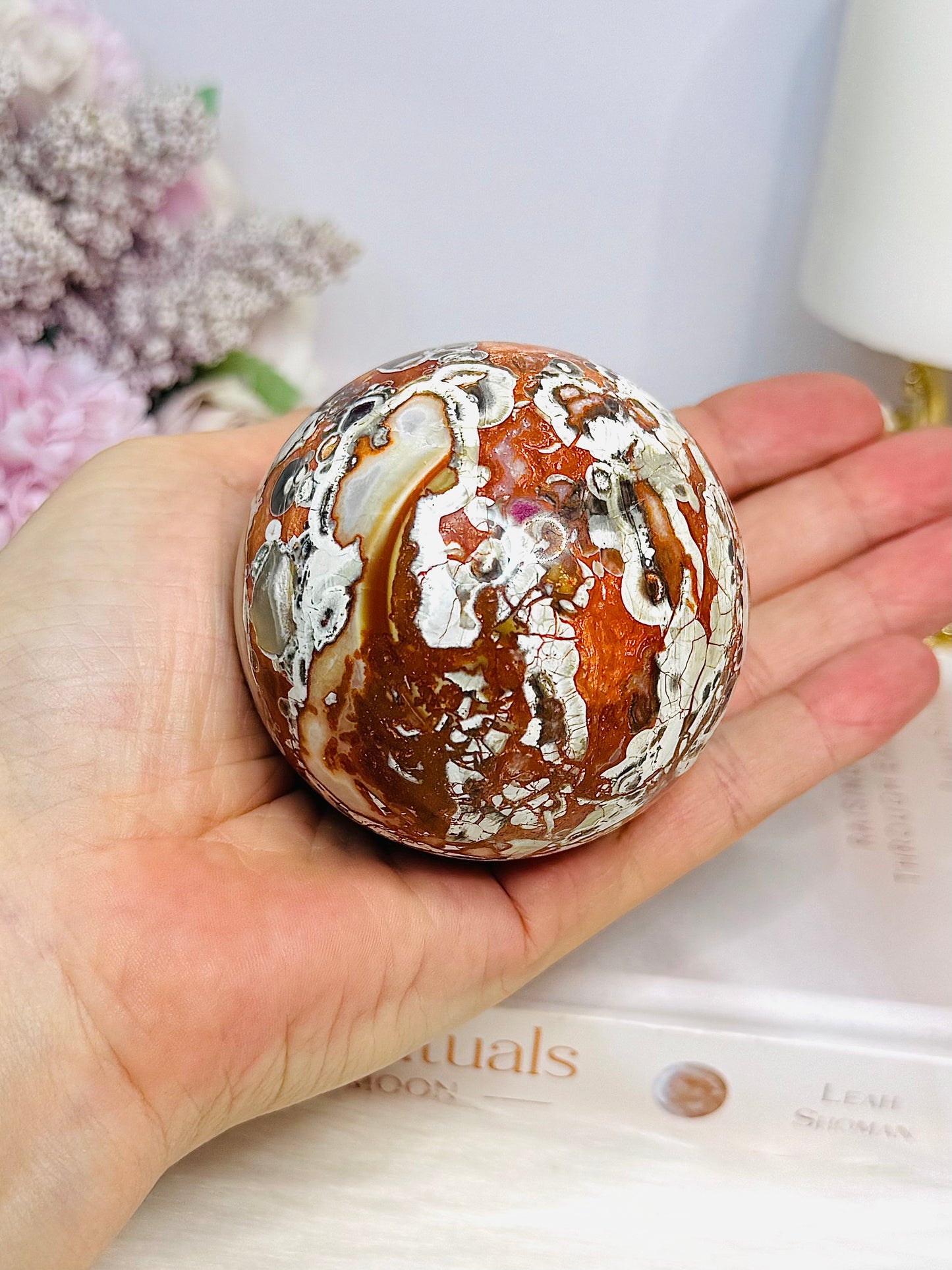 Large Money Agate Sphere on Stand 320g