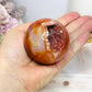 High Grade Druzy Carnelian Sphere on Stand 295g