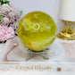 Large Citrine Sphere With Rainbows (heat treated) On Stand 870g