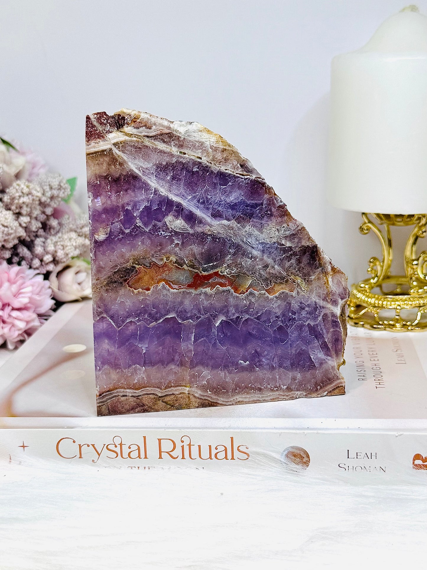 Natural Crazy Lace Amethyst Slab 12cm
