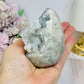 Large Blue Celestite Egg On Stand 521g