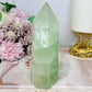 High Grade Light Green Fluorite Tower with Rainbows 14cm 551g