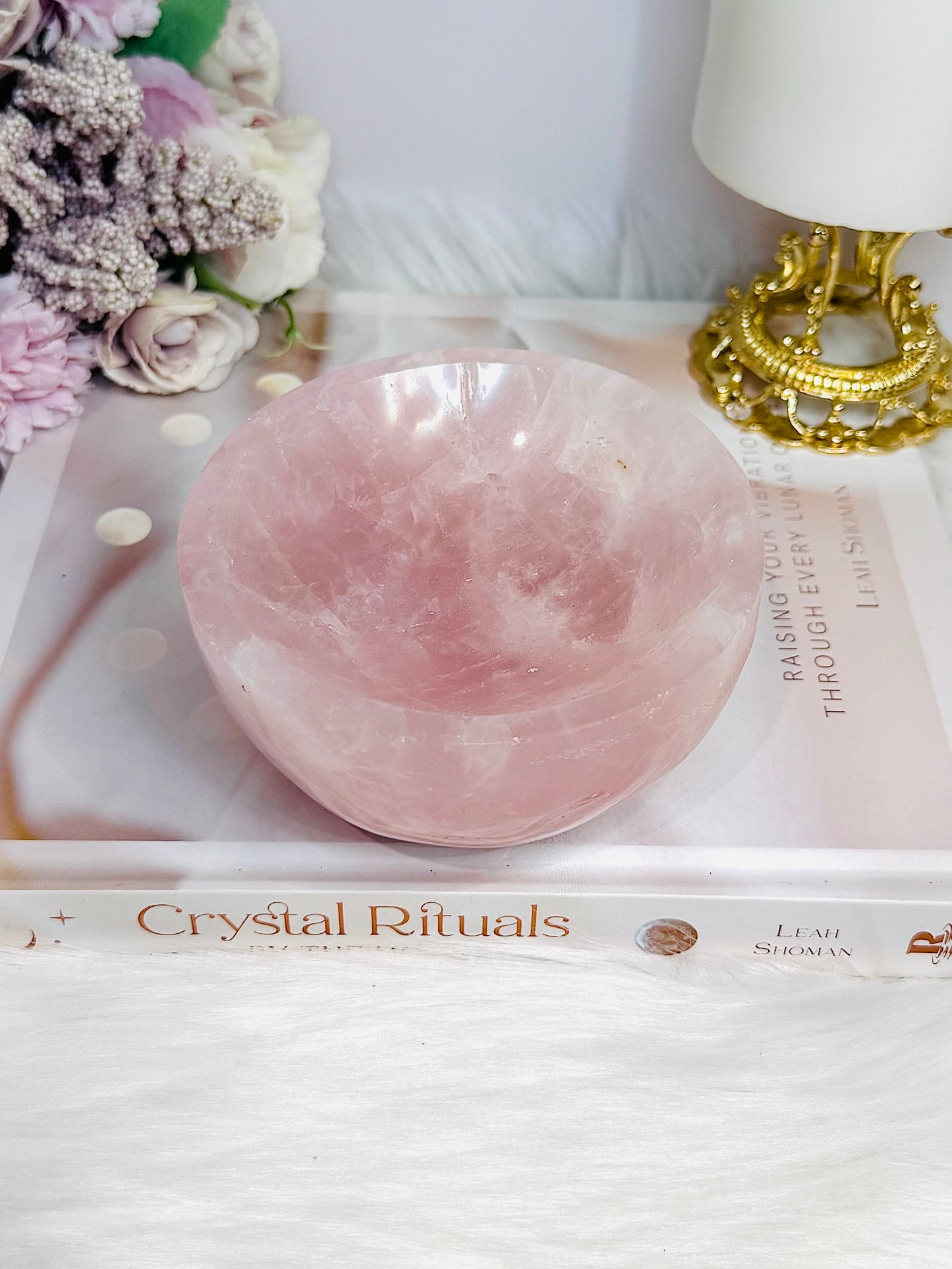 Large Chunky Rose Quartz Bowl 680g