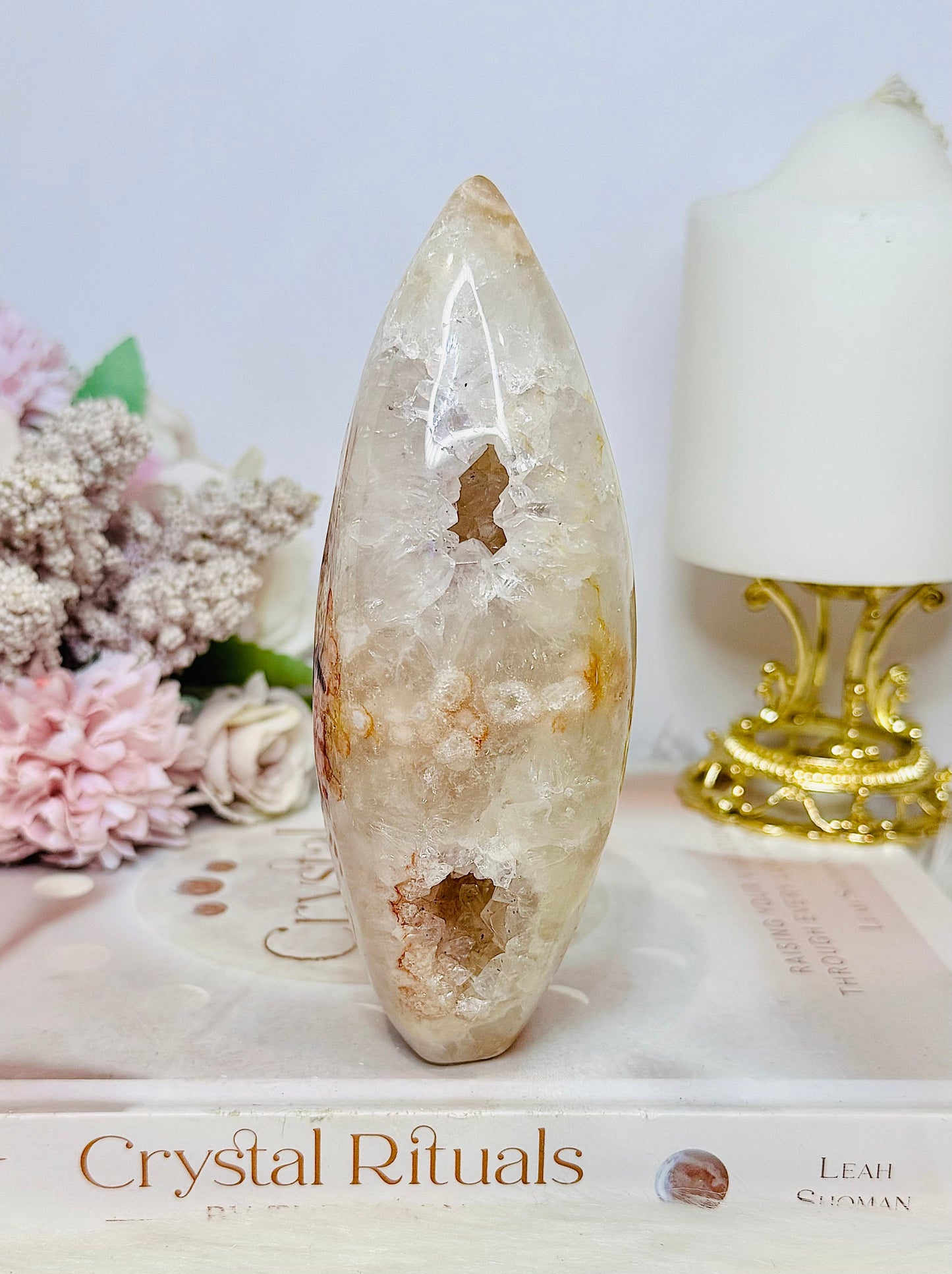 Large Flower Agate Druzy Freeform 14cm 522g