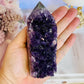 Wow!!! Classy & Fabulous High Grade Deep Purple Druzy Amethyst Cluster Tower 12cm From Brazil