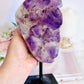 Wow!!! Huge 21cm 1.38KG Amethyst Freeform With Large Amazing Points On Black Stand From Brazil