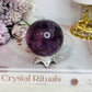 Purple Fluorite Sphere 210grams On Stand