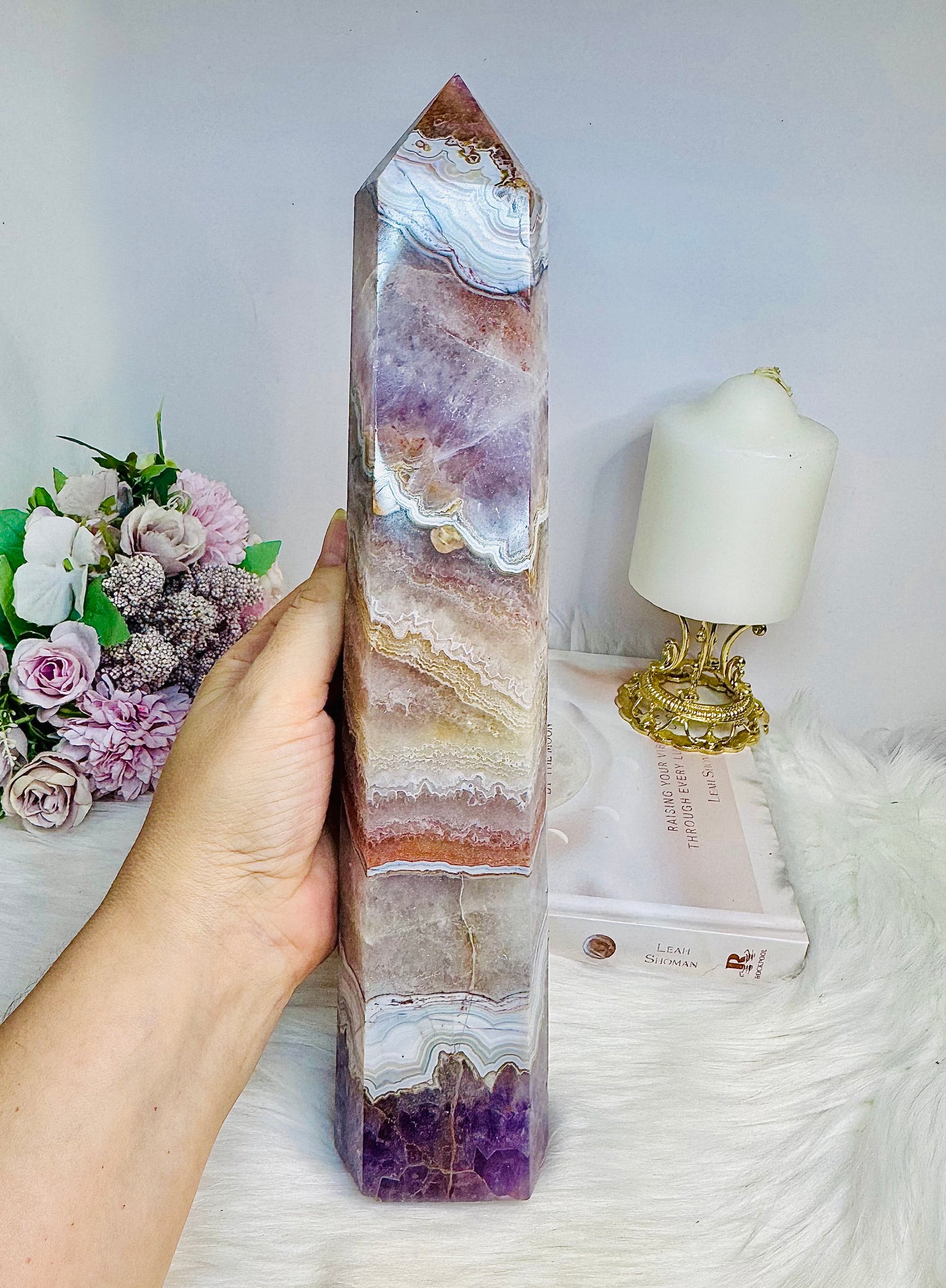 Huge Crazy Lace Amethyst Chunky Tower 32cm 1.6KG