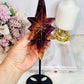 Incredible Large Natural Fluorite Carved Polaris Star On Stand 25.5cm