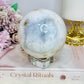 Large Agate Sphere with Blue Hues on Stand 860g