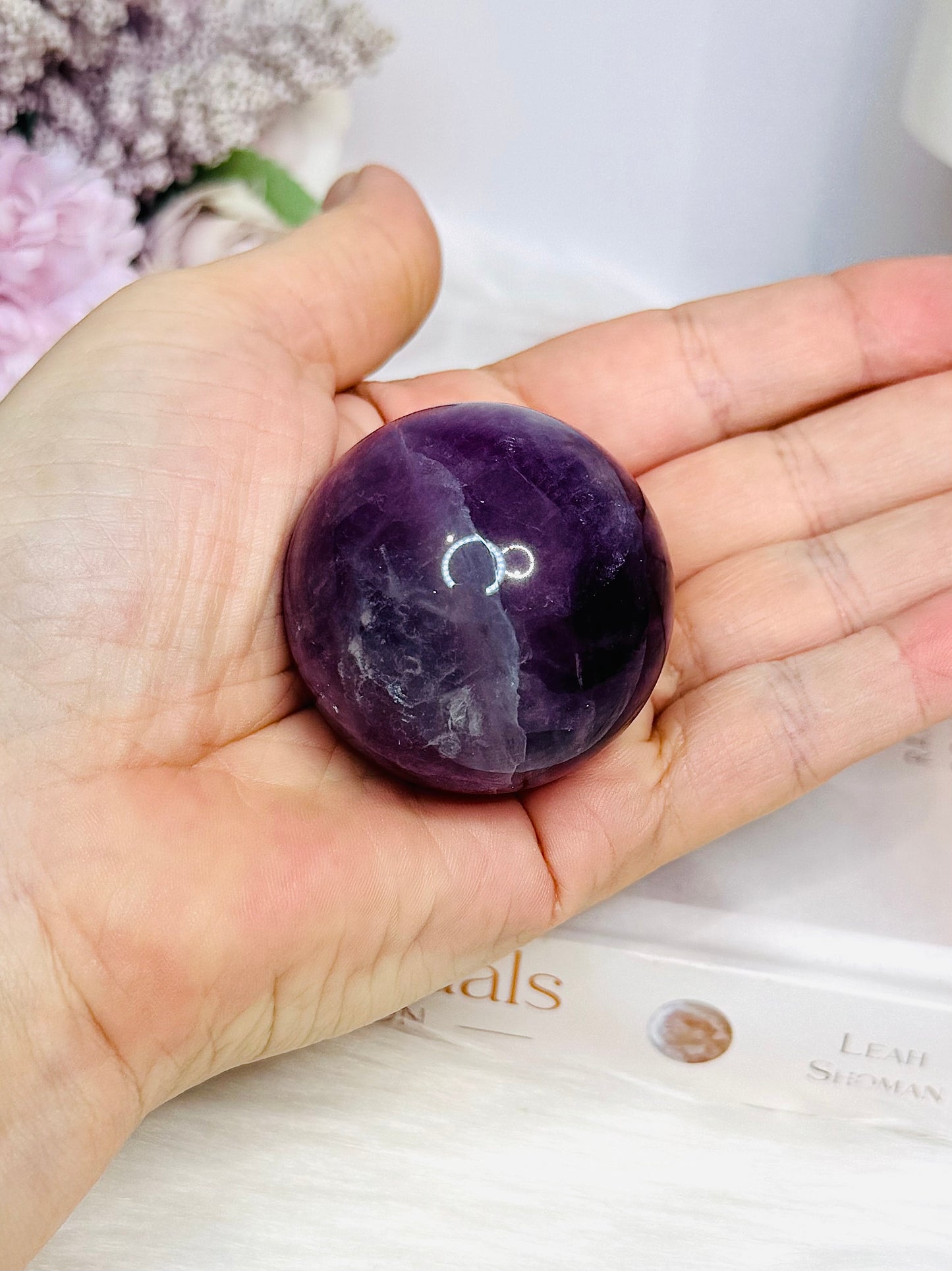 High Grade Purple Fluorite Sphere on Stand 140g
