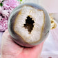 Magical & Incredible Large 821gram Perfect Druzy Agate Sphere On Stand From Brazil (Glass stand in pic is display only)