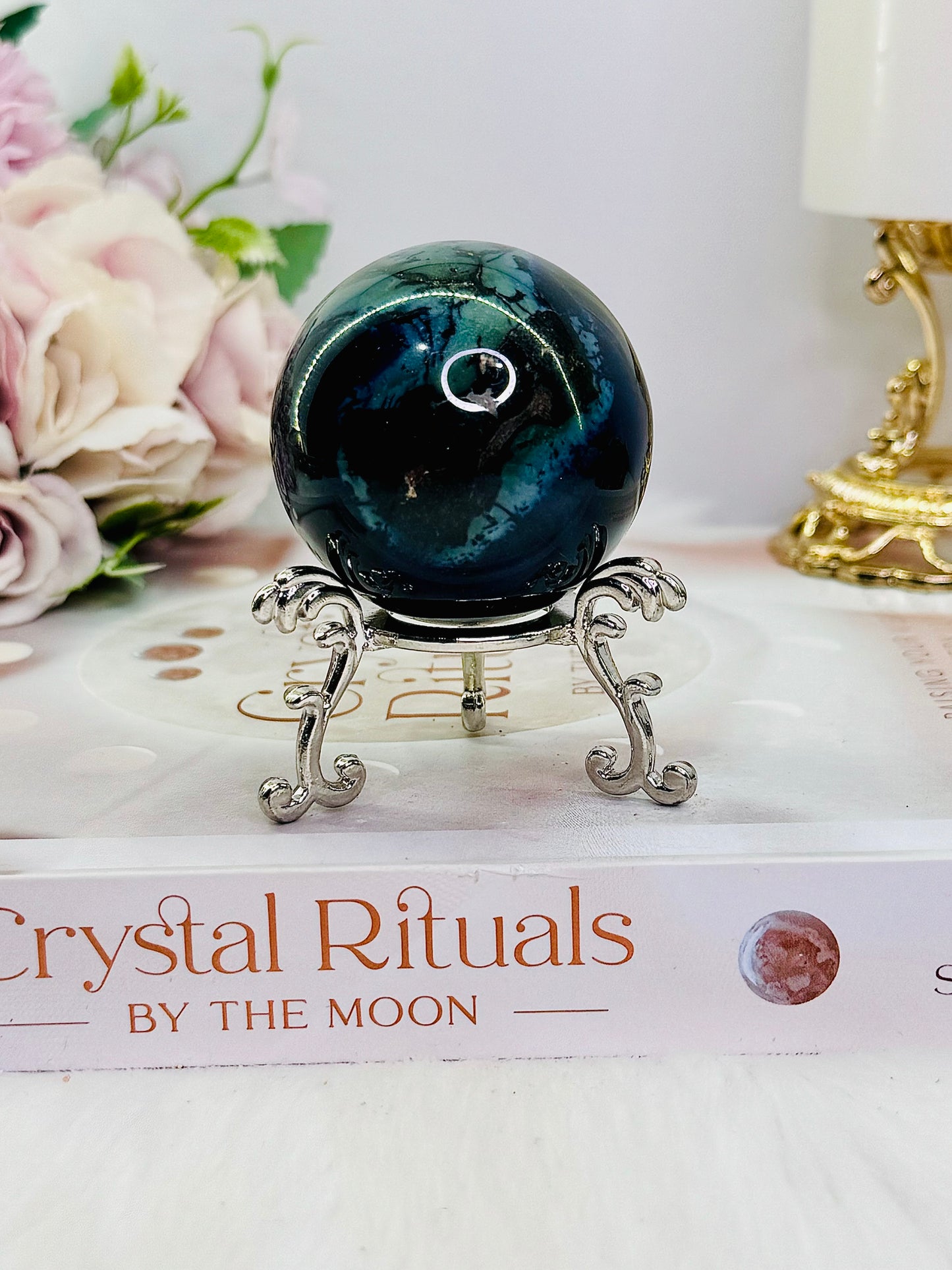 Remove Negative Thoughts ~ Rare & Incredible 5cm High Grade Vivianite Sphere on Stand