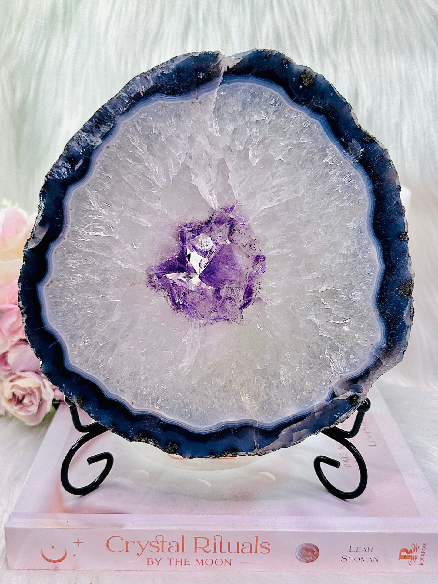 Incredible Large Chunky 18.5cm 1.89KG Amethyst Agate Portal On Stand ~ Magnificent Piece