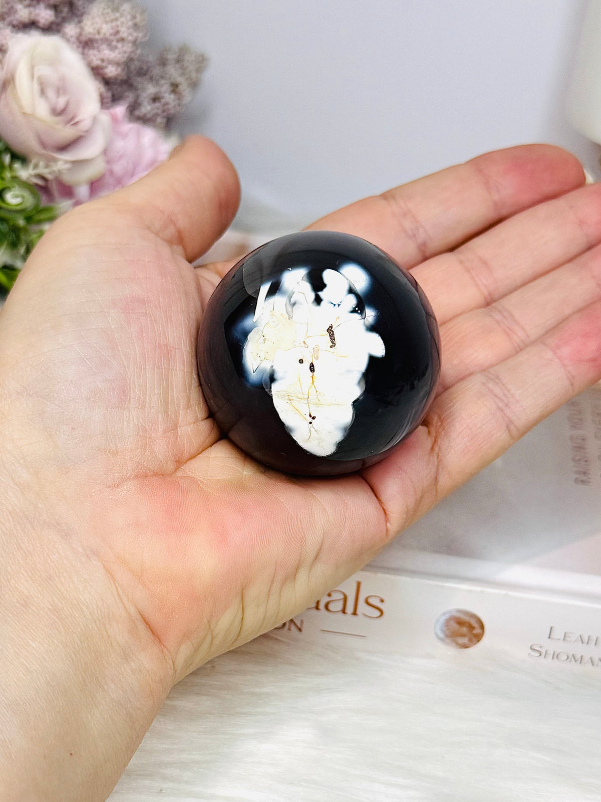 Orca Agate Sphere On Stand 143g