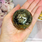 Druzy Pyrite Sphere on Stand 382g