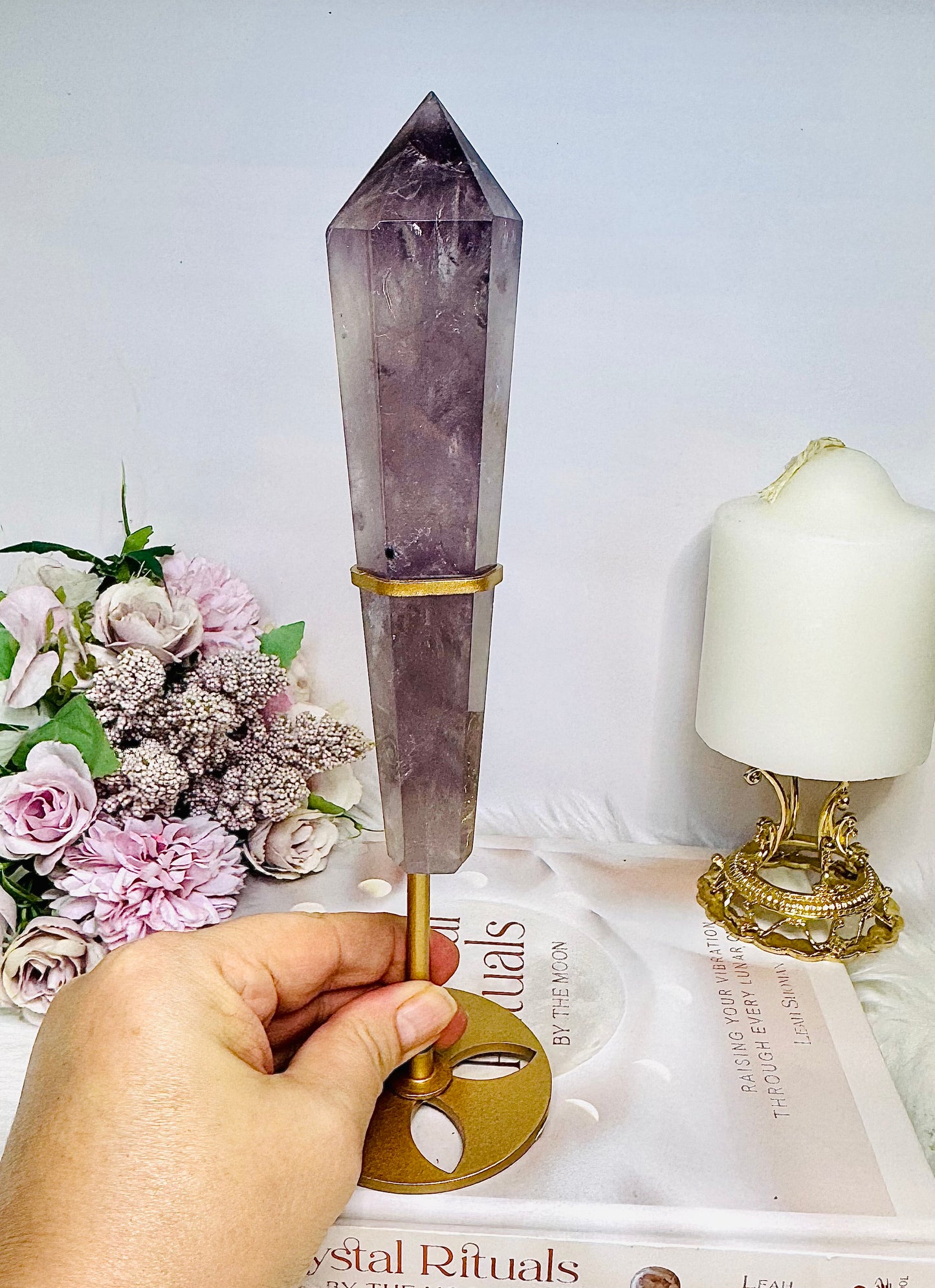 Amethyst Wand | Tower on Stand 25cm (inc stand)
