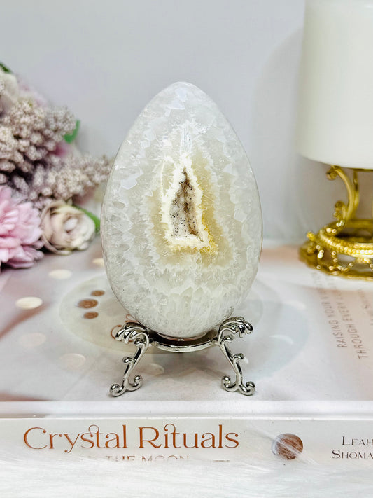 Large Druzy Agate Egg on Stand 9cm 423g