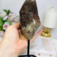 Large Smokey Lemurian Quartz Freeform on Stand 20cm 770g