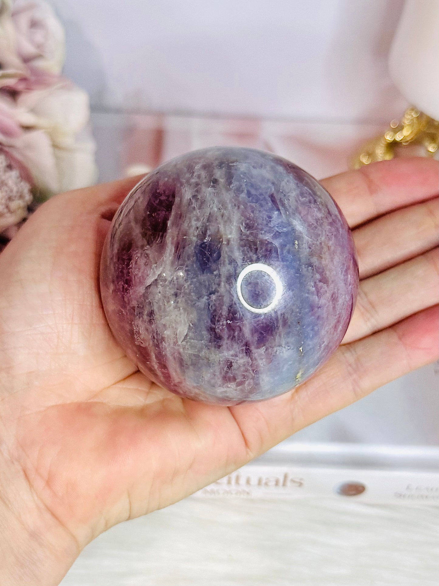 The Most Magical Large Lavender Star Rose Quartz Sphere with Flash On Stand 402grams