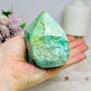 A Rare Stone ~ Chunky Natural Inca Turquoise Carved Freeform | Tower 8cm 334g