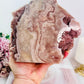 ⚜️ SALE ⚜️ Classy & Fabulous Large 1.04KG Druzy Pink Amethyst Free Standing Slab | Freeform From Brazil