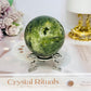 Large Druzy Prehnite Sphere on Stand 357g