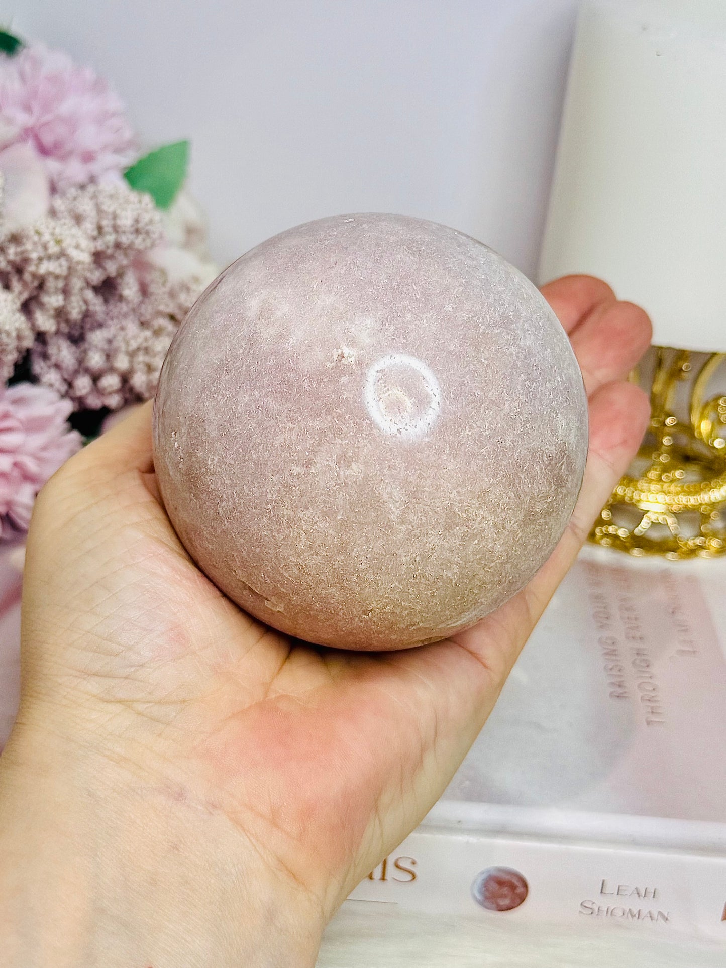 Large Pink Amethyst Druzy Sphere on Stand 610g