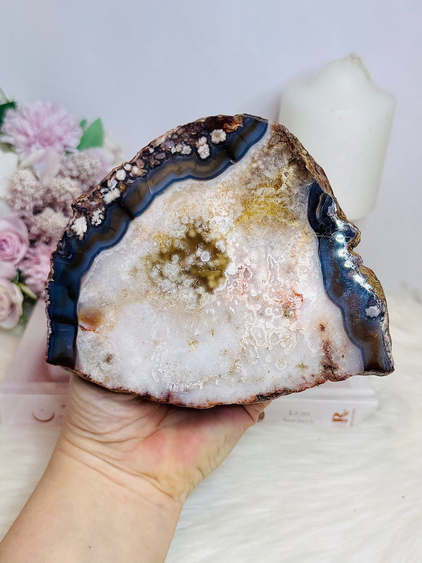 Large Black Cherry Agate Chunky Polished Slab