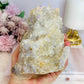 Large 683gram Aura Quartz Owl ~ See Back For Amazing Cluster Detail