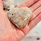 Assists Sleep ~ Beautiful Flower Agate Carved Heart 6cm