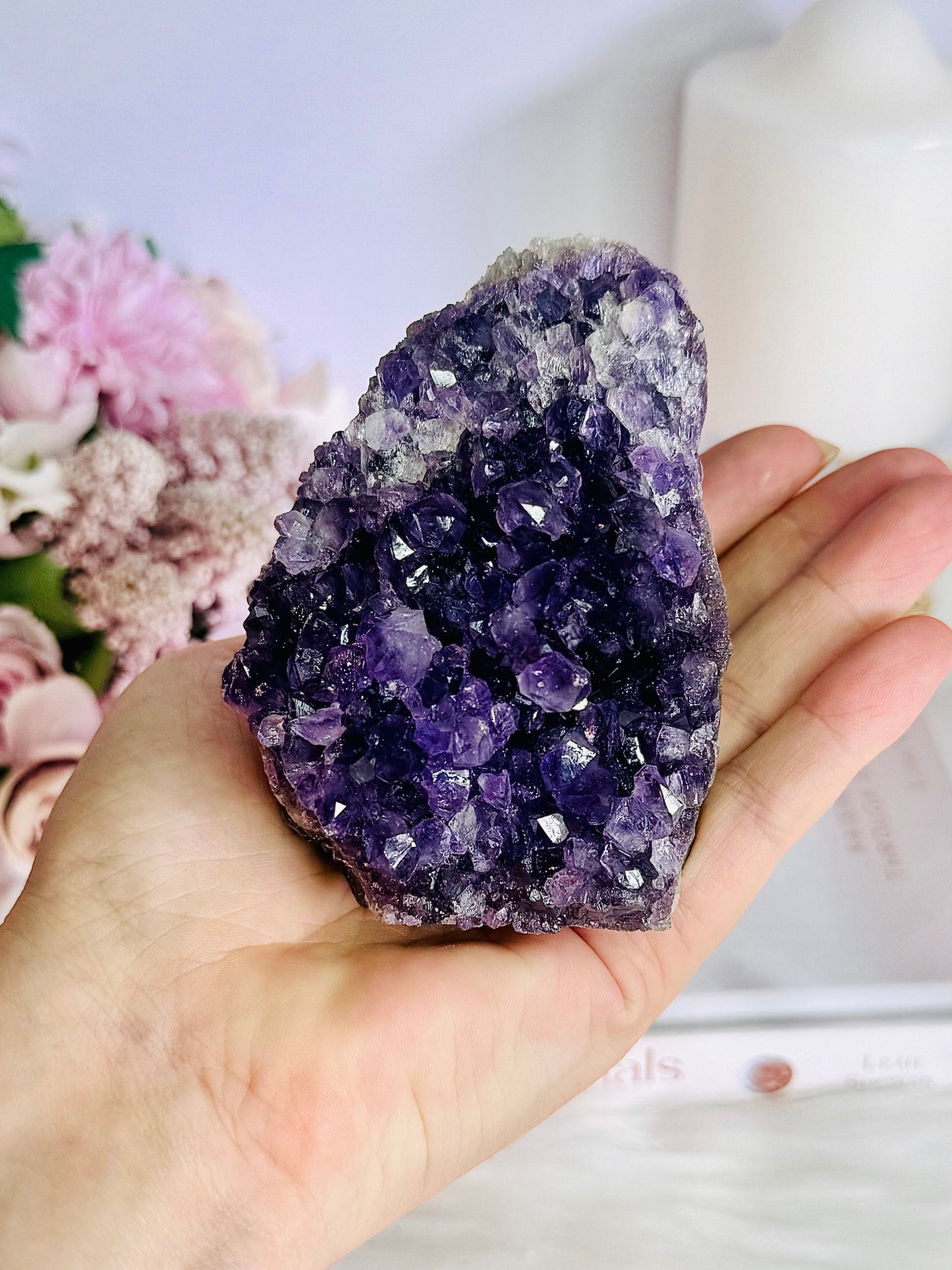 Deep Purple 381gram Amethyst Base Cut Cluster From Brazil