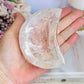 High Grade Clear Quartz Chunky Moon Bowl with Rainbows 9cm