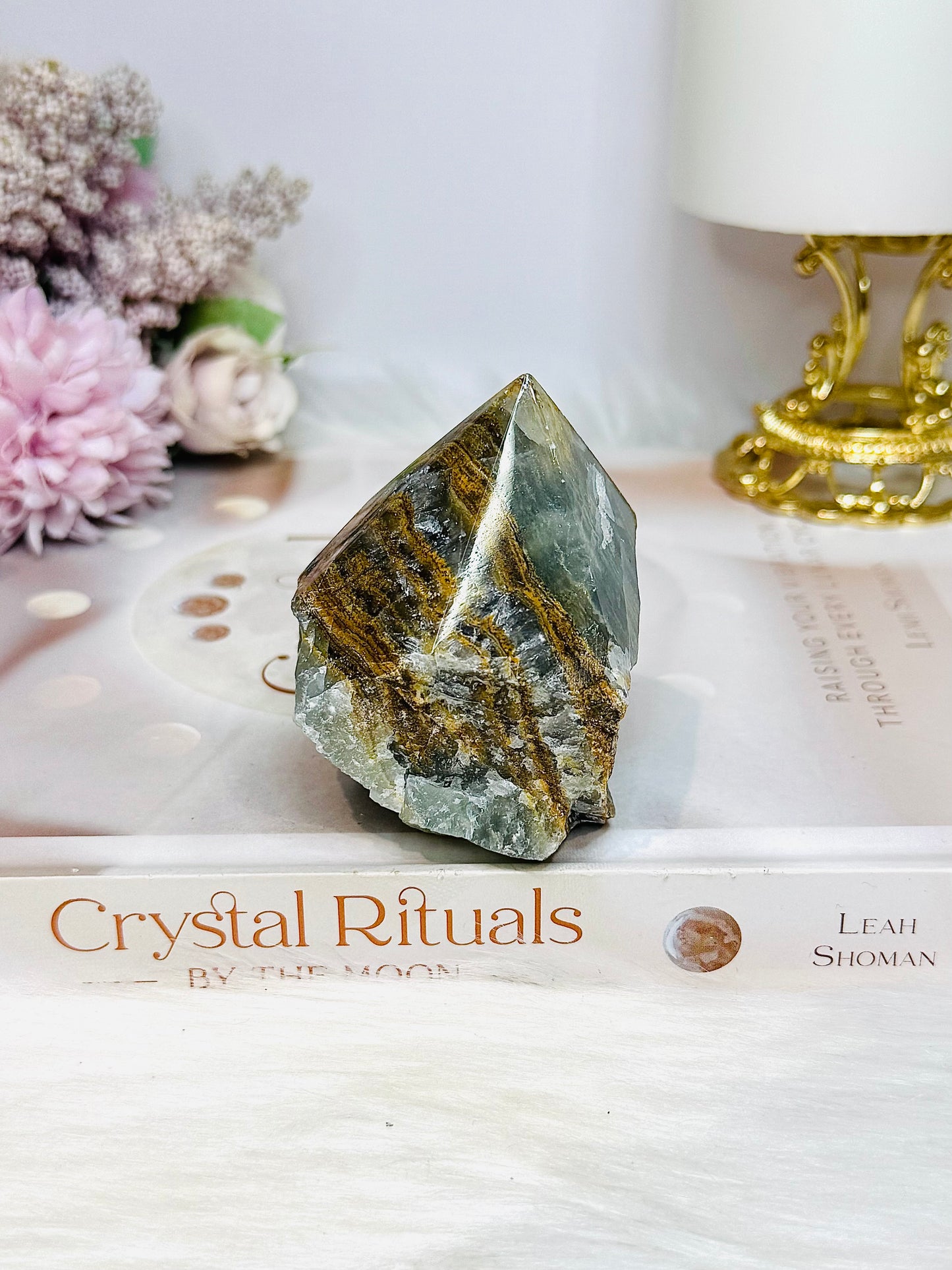 Natural Blue Onyx | Banded Calcite Rough Polished Top 221g