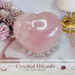 Stunning Large Puffy 10cm Pink Rose Quartz Carved Heart Crystal On Stand