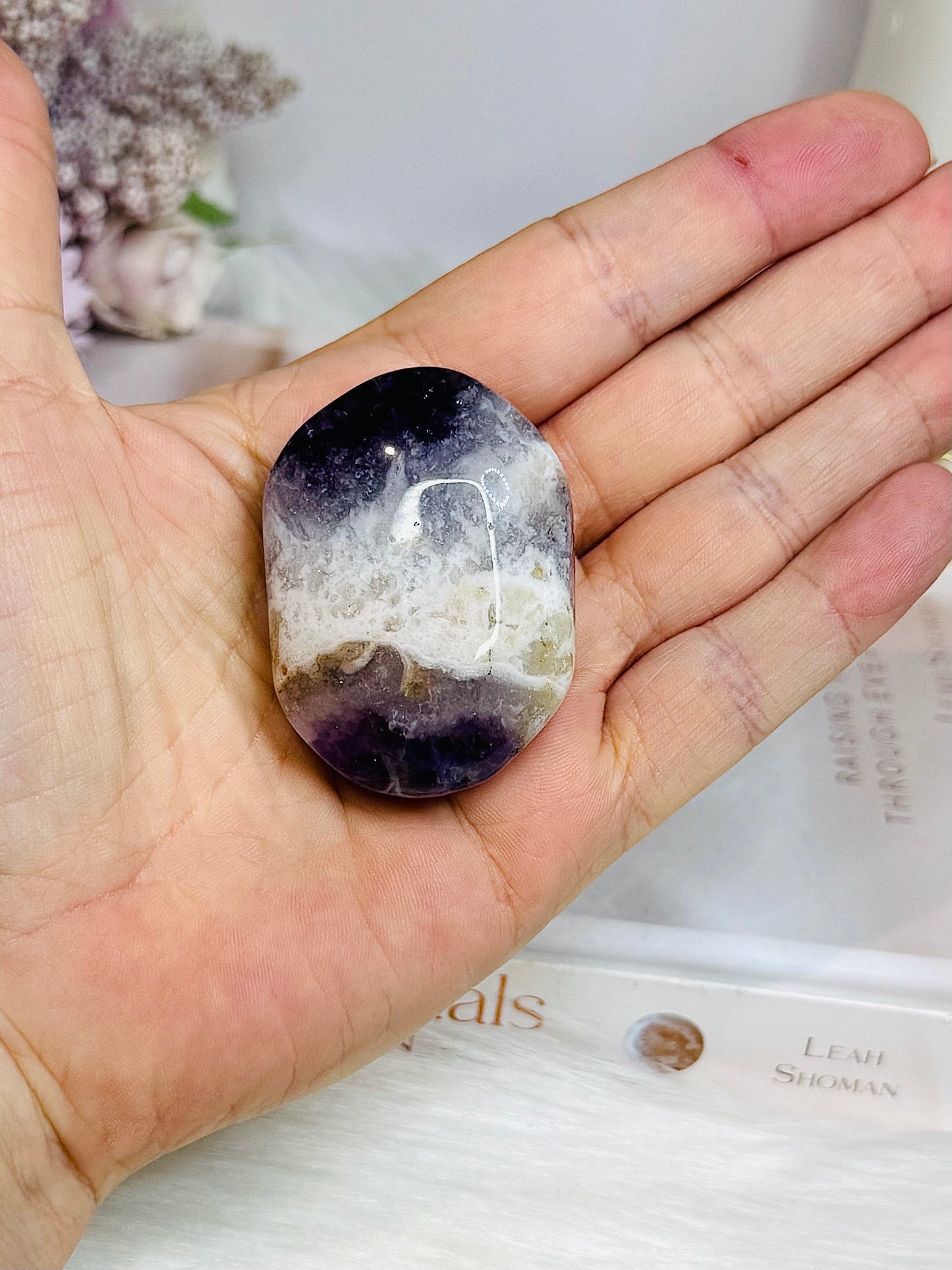 Chevron Amethyst Palm Stone