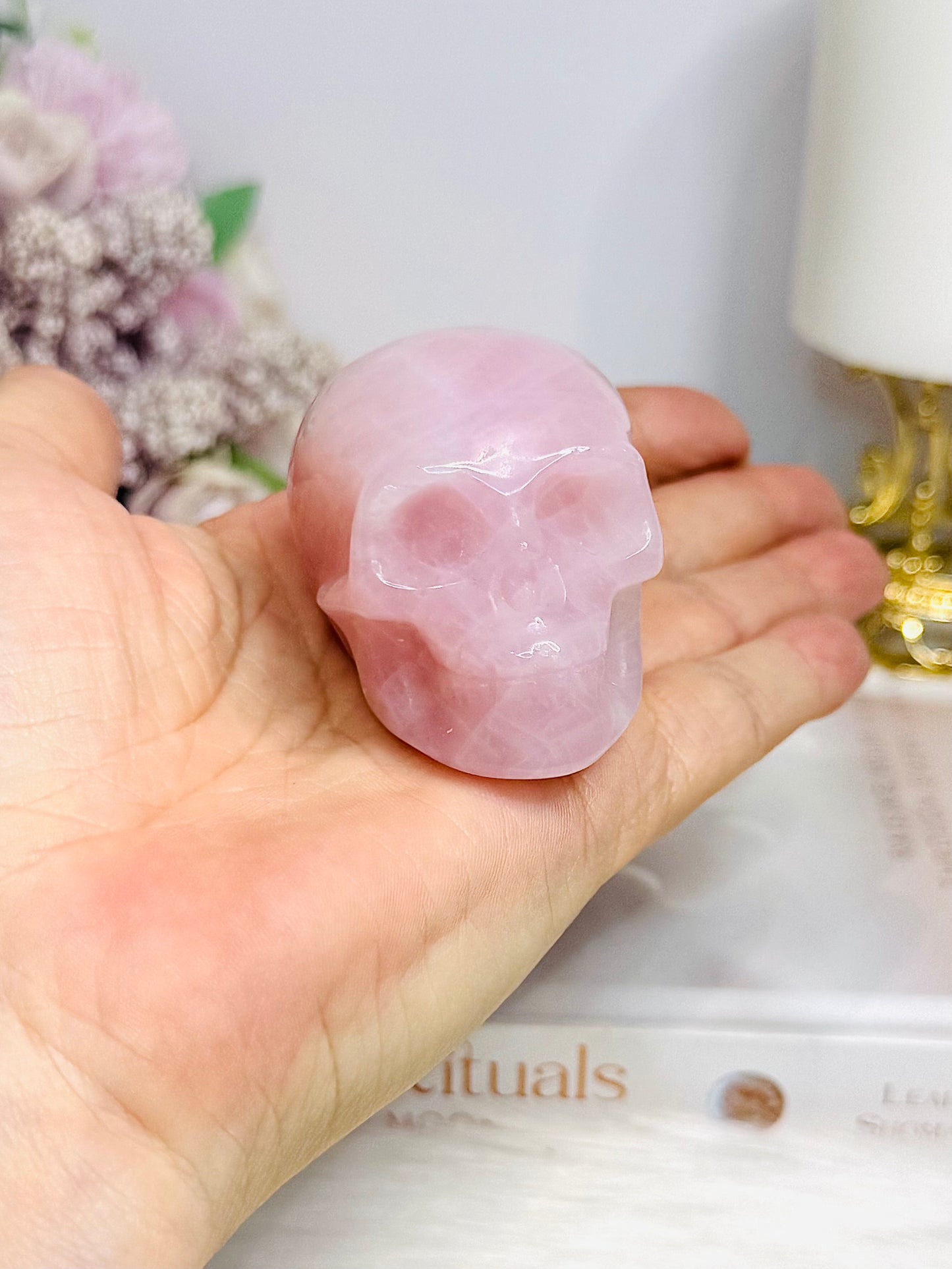 Rose Quartz Carved Skull 5.5cm
