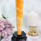 ⚜️ SALE ⚜️ Emotional Healing ~ Stunning Large 24cm Orange Calcite Obelisk | Tower on Timber Stand